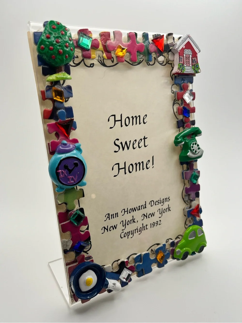 Vintage Ann Howard Designs Home Sweet Home Picture 4x6‎ Frame 1992 USA Puzzle